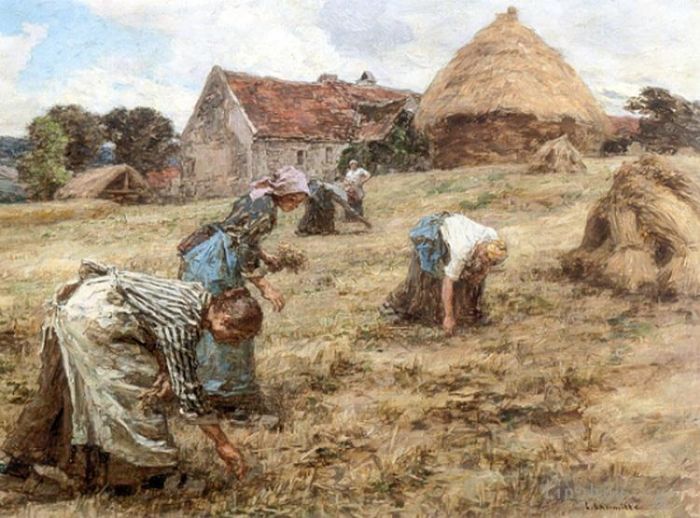 Leon Augustin L'hermitte Oil Painting - Les Glaneuses 1898