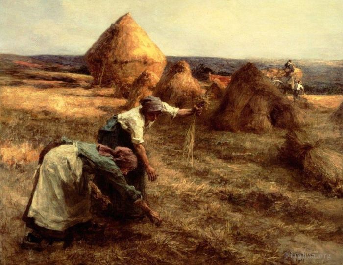 Leon Augustin L'hermitte Oil Painting - The Gleaners