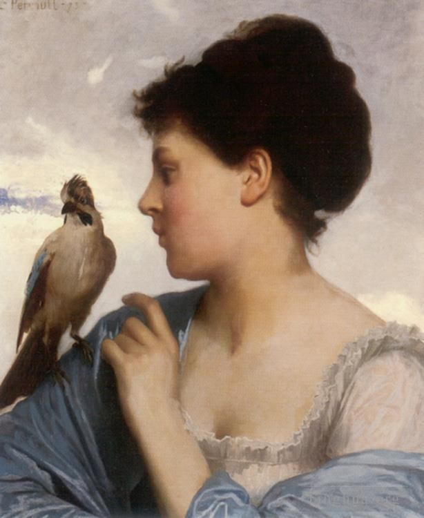 Leon-Jean-Bazille Perrault Oil Painting - The Bird Charmer 1873