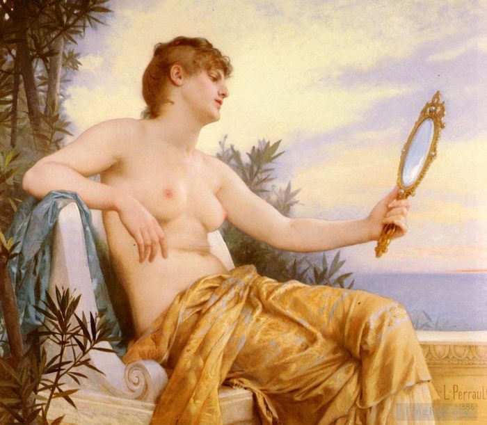 Leon-Jean-Bazille Perrault Oil Painting - Vanitas nude