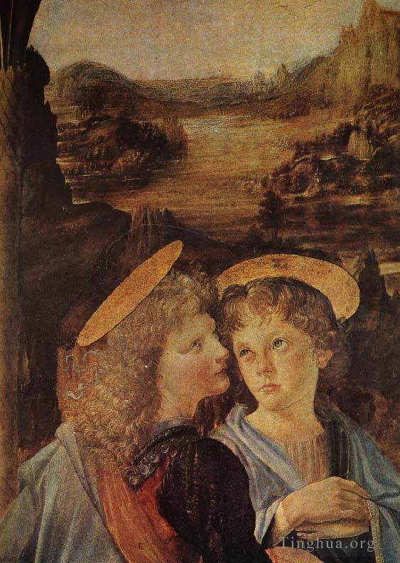 Leonardo da Vinci Oil Painting - Baptism of Christ