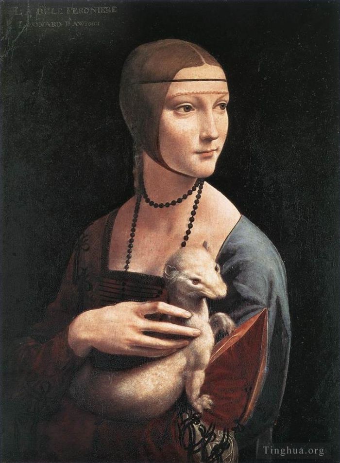 Leonardo da Vinci Oil Painting - Portrait of Cecilia Gallerani (Lady with an Ermine)