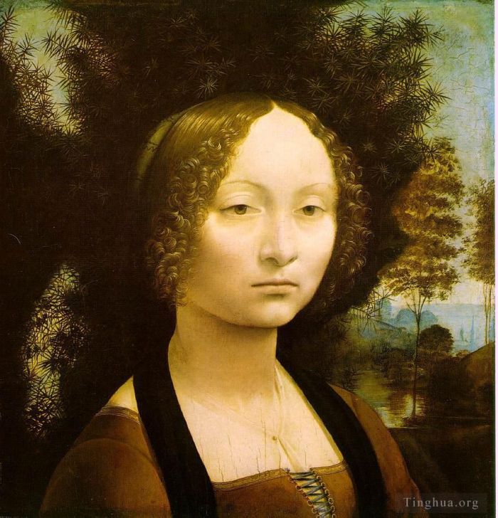 Leonardo da Vinci Oil Painting - Portrait of Ginevra Benci