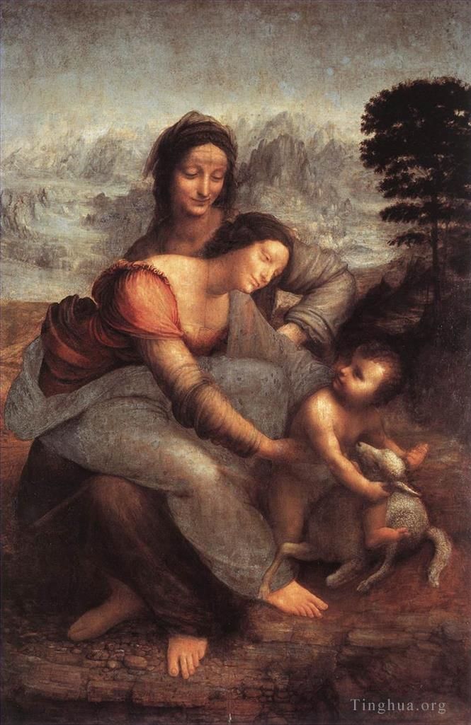 Leonardo da Vinci Oil Painting - The Virgin and Child with St Anne