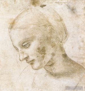 Artist Leonardo da Vinci's Work - Study of a womans head