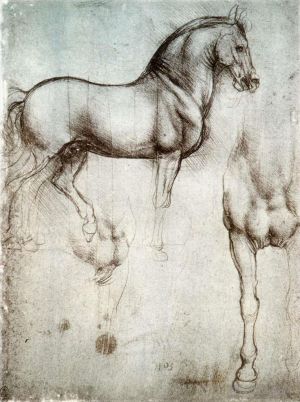 Artist Leonardo da Vinci's Work - Study of horses
