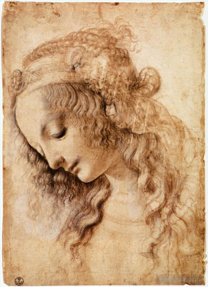 Leonardo da Vinci Various Paintings - Womans Head