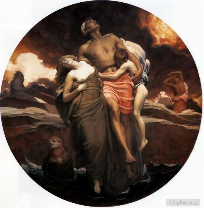 Frederic Leighton Oil Painting - And the sea gave up the dead which were in it 1891