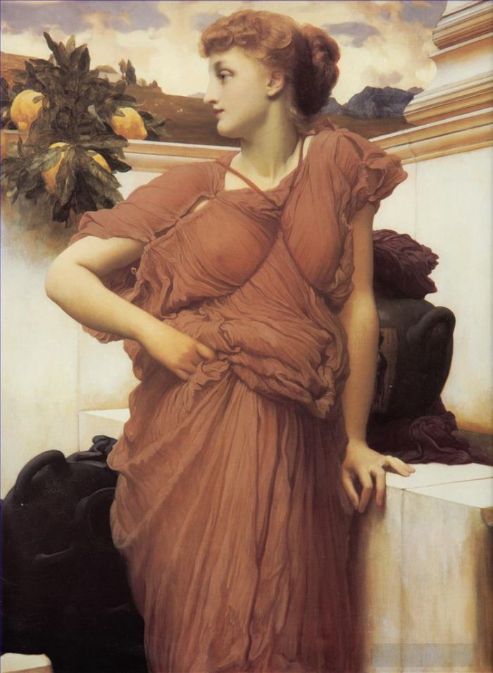 Frederic Leighton Oil Painting - At the Fountain