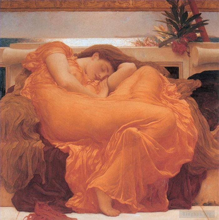 Frederic Leighton Oil Painting - Flaming June