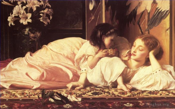 Frederic Leighton Oil Painting - Mother and Child
