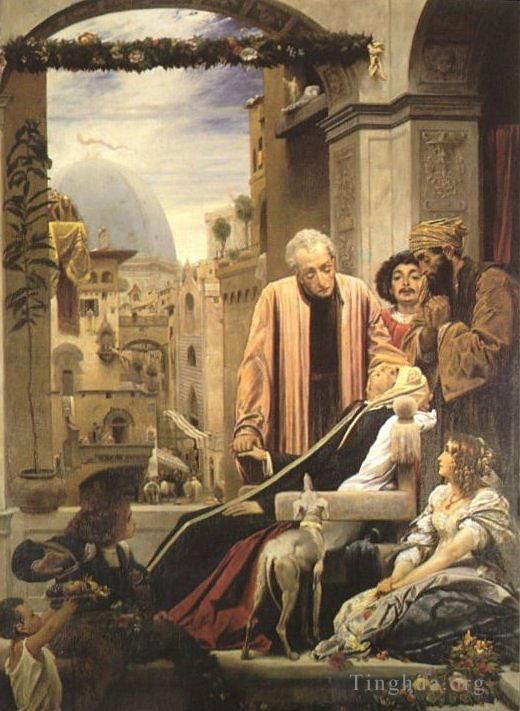 Frederic Leighton Oil Painting - The Death of Brunelleschi 1852