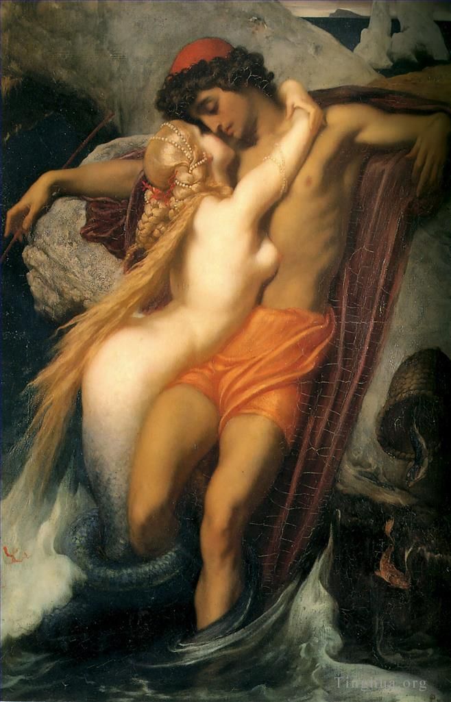 Frederic Leighton Oil Painting - The Fisherman and the Syren 1856