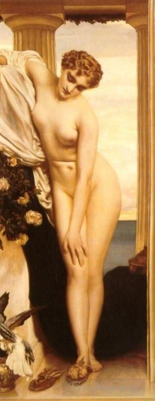 Frederic Leighton Oil Painting - Venus Disrobing for the Bath 1866