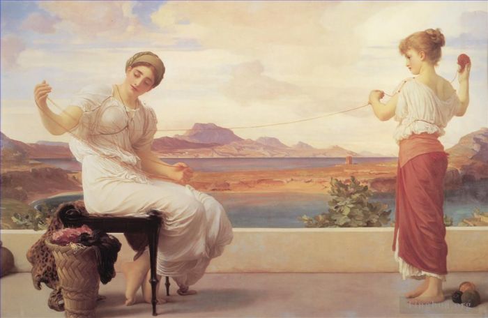 Frederic Leighton Oil Painting - Winding the Skein