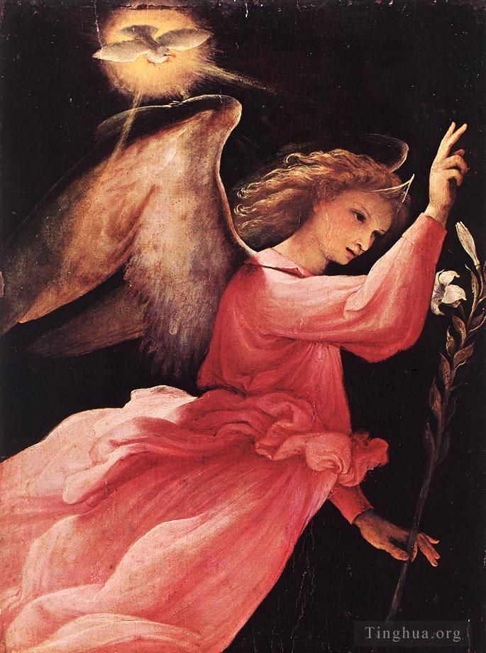 Lorenzo Lotto Oil Painting - Angel Annunciating 1527