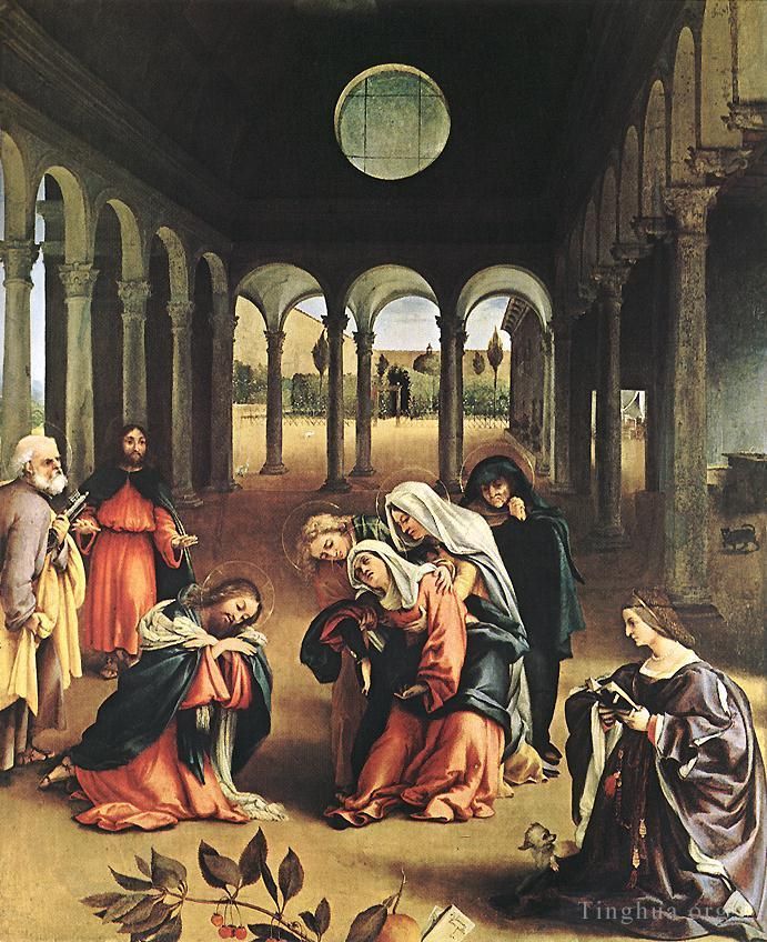 Lorenzo Lotto Oil Painting - Christ Taking Leave of his Mother 1521