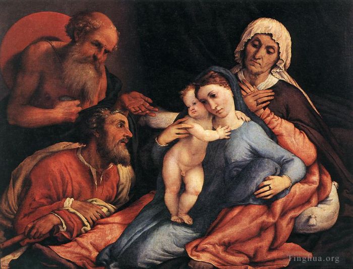 Lorenzo Lotto Oil Painting - Madonna and Child with Saints 1534