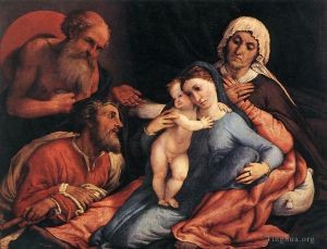 Artist Lorenzo Lotto's Work - Madonna and Child with Saints 1534