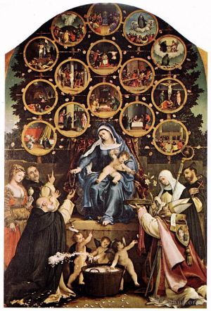 Artist Lorenzo Lotto's Work - Madonna of the Rosary 1539