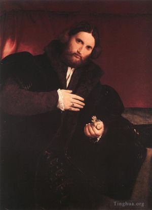 Artist Lorenzo Lotto's Work - Man with a Golden Paw 1527