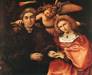 Artist Lorenzo Lotto's Work - Messer Marsilio and his Wife 1523