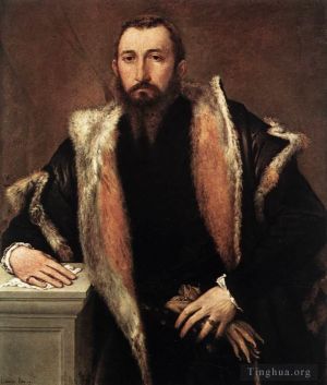 Antique Oil Painting - Portrait of Febo da Brescia 1544