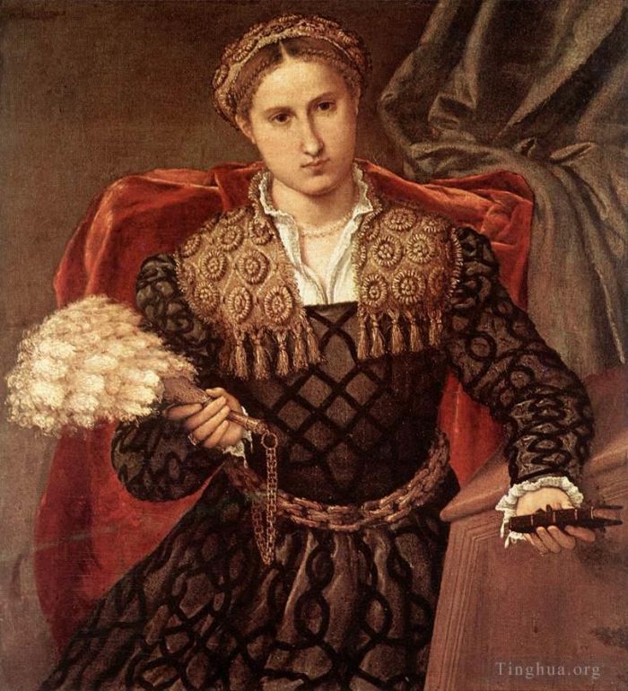 Lorenzo Lotto Oil Painting - Portrait of Laura da Pola 1544