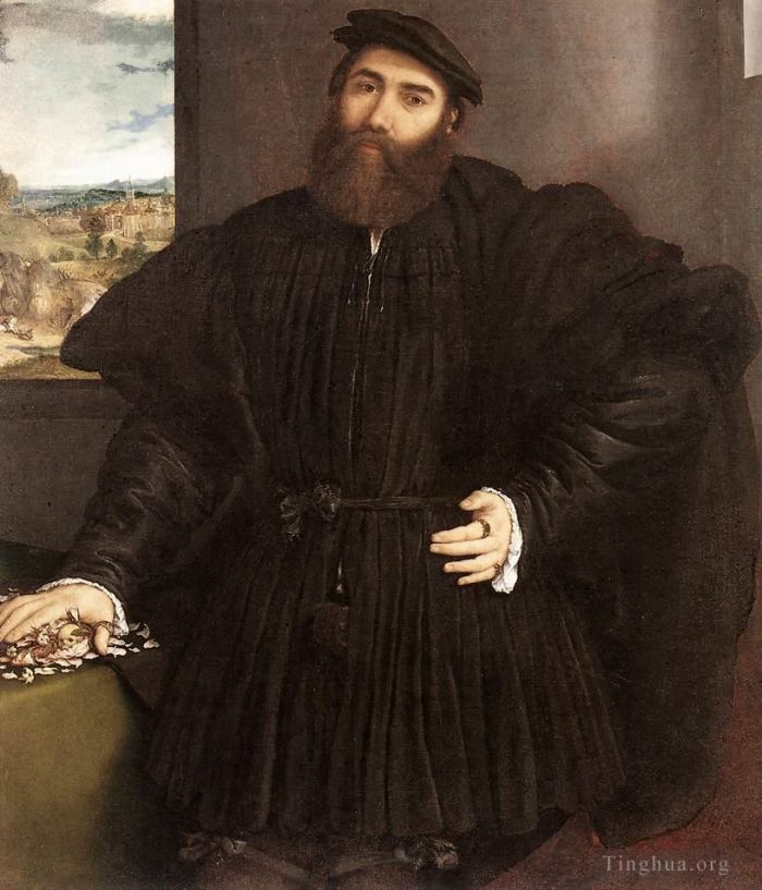 Lorenzo Lotto Oil Painting - Portrait of a Gentleman 1530