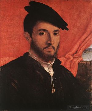 Artist Lorenzo Lotto's Work - Portrait of a Young Man 1526