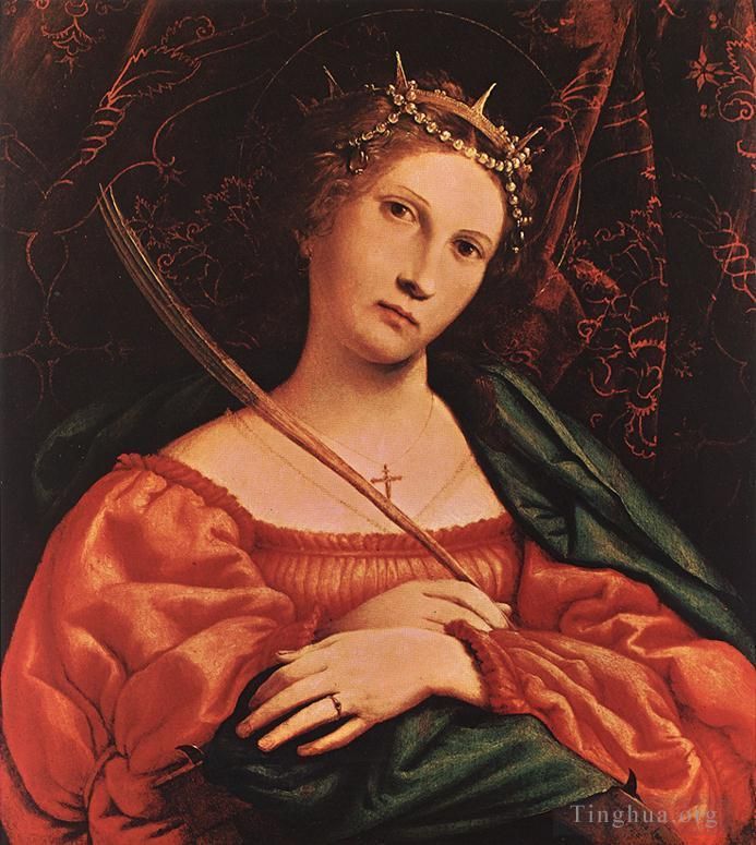 Lorenzo Lotto Oil Painting - St Catherine of Alexandria 1522