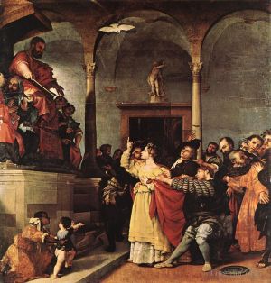 Artist Lorenzo Lotto's Work - St Lucy before the Judge 1532