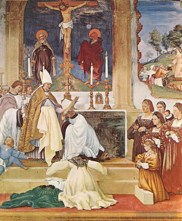 Lorenzo Lotto Oil Painting - Vestiture of St Bridget 1524