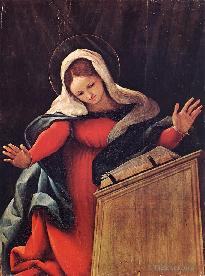 Lorenzo Lotto Oil Painting - Virgin Annunciated 1527