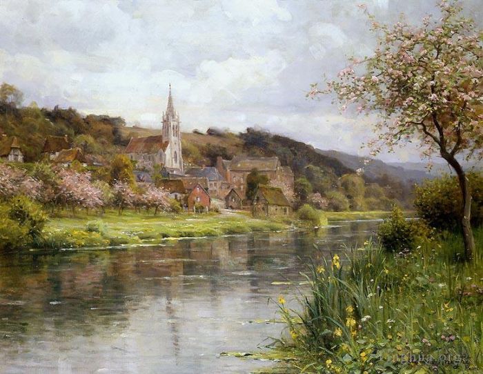 Louis Aston Knight Oil Painting - Along the seine
