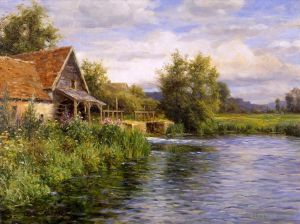 Artist Louis Aston Knight's Work - Cottage be the river