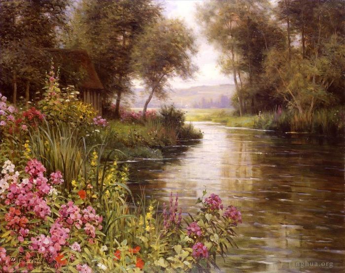 Louis Aston Knight Oil Painting - Fleur au bord de la riviere
