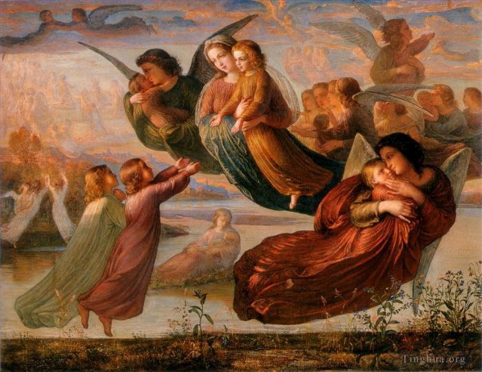 Anne-Francois-Louis Janmot Oil Painting - Poeme de l ame 5souvenir du ciel