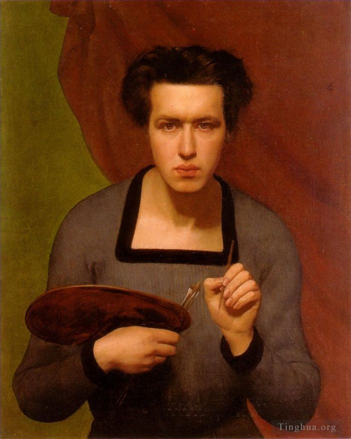 Anne-Francois-Louis Janmot Oil Painting - Portrait de l artiste