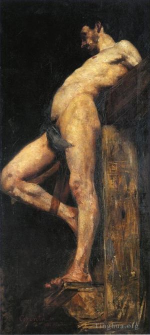 Artist Lovis Corinth's Work - Crucified Thief male body