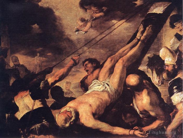 Luca Giordano Oil Painting - Crucifixion Of St Peter
