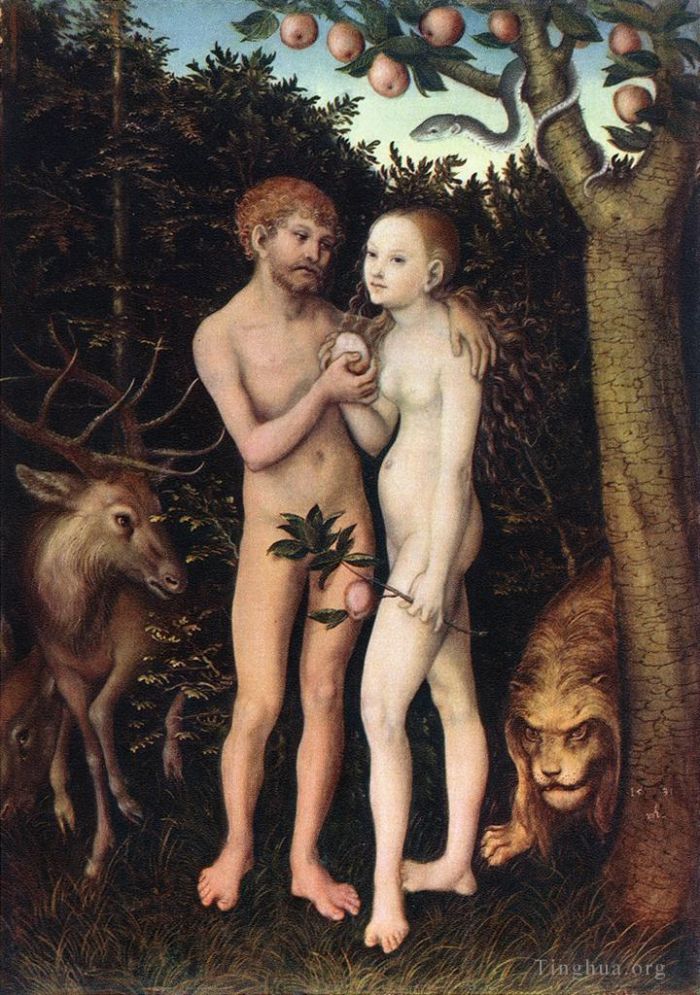 Lucas Cranach the Elder Oil Painting - Adam And Eve 1533