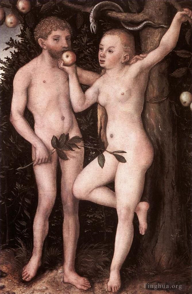 Lucas Cranach the Elder Oil Painting - Adam And Eve 1538
