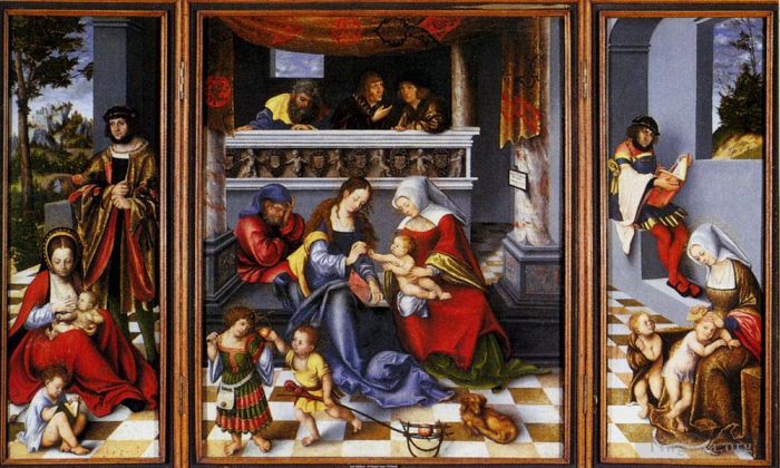 Lucas Cranach the Elder Oil Painting - Altar Of The Holy Family