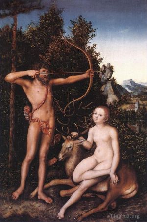 Artist Lucas Cranach the Elder's Work - Apollo And Diana
