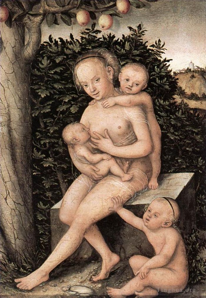 Lucas Cranach the Elder Oil Painting - Charity