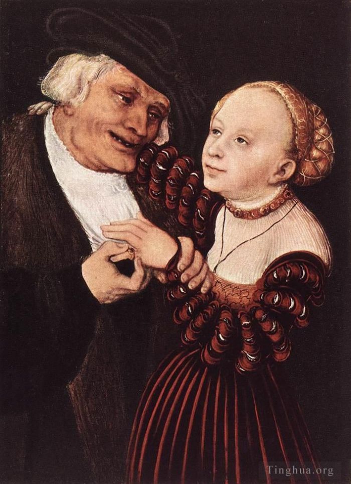 Lucas Cranach the Elder Oil Painting - Old Man And Young Woman