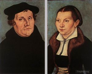 Artist Lucas Cranach the Elder's Work - Portraits Of Martin Luther And Catherine Bore