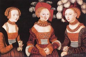 Artist Lucas Cranach the Elder's Work - Saxon Princesses Sibylla Emilia And Sidonia