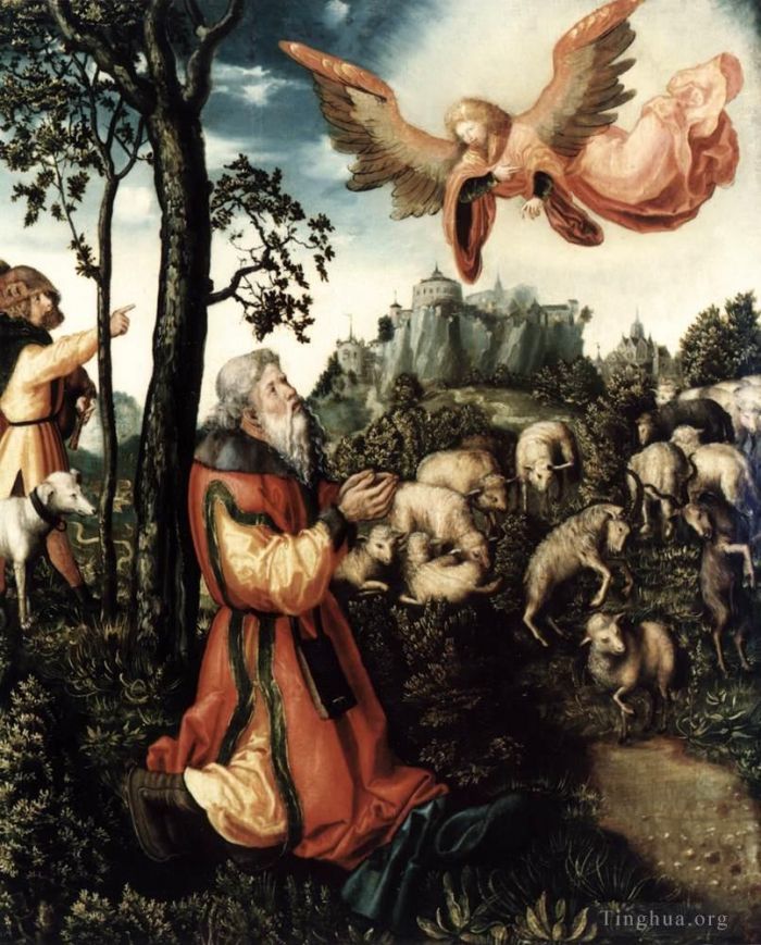 Lucas Cranach the Elder Oil Painting - The Annunciation To Joachim